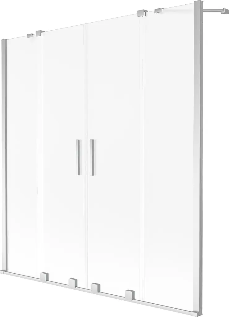 MEXEN/S Velar Duo dvoukřídlá posuvná vanová zástěna 150 x 150, dekor, chrom 896-150-000-32-01