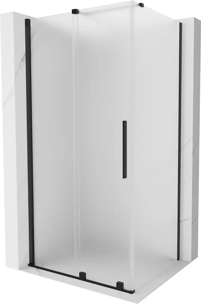 MEXEN/S Velar sprchový kout, posuvné dveře 100 x 70, dekor, černá 871-100-070-31-70