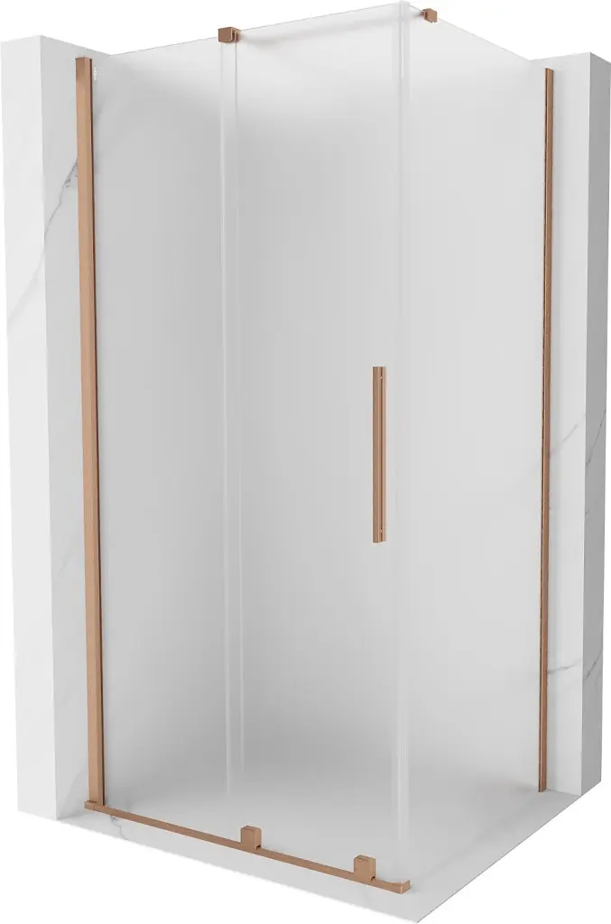 MEXEN/S Velar sprchový kout, posuvné dveře 100 x 85, dekor, měď kartáčovaná 871-100-085-31-65