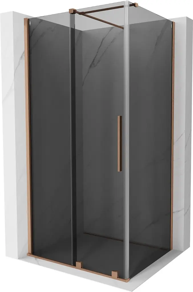 MEXEN/S Velar sprchový kout, posuvné dveře 100 x 90, grafit, měď kartáčovaná 871-100-090-41-65
