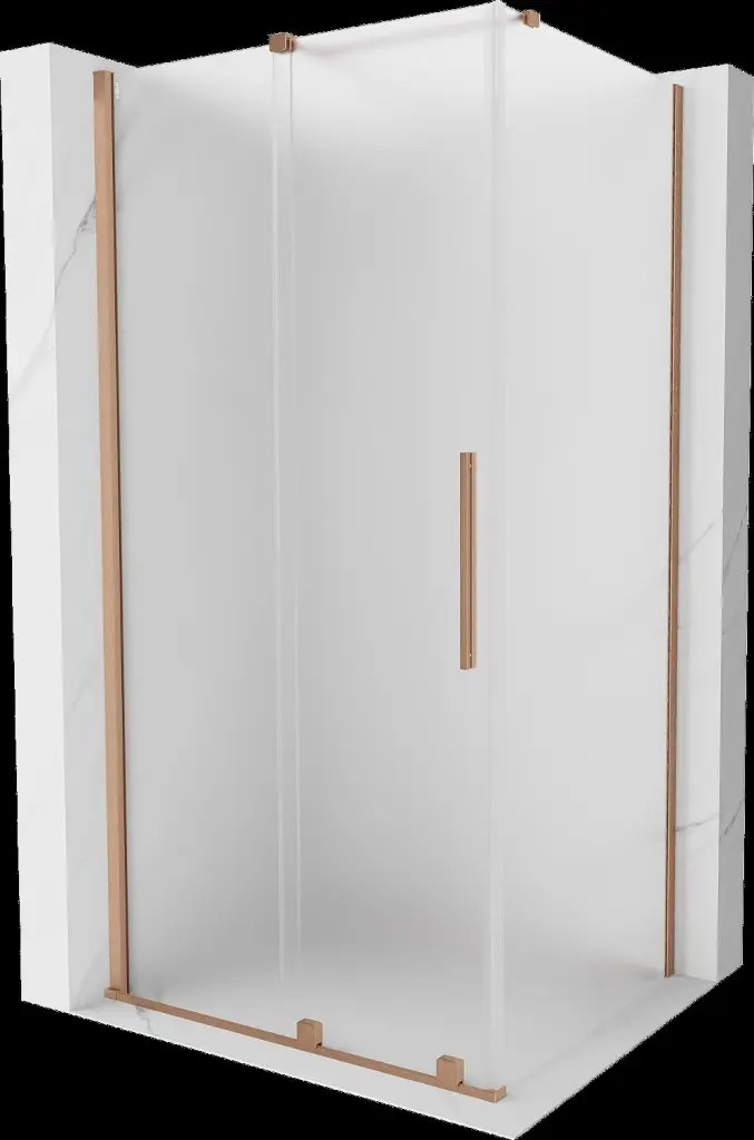 MEXEN/S Velar sprchový kout, posuvné dveře 110 x 70, dekor, měď kartáčovaná 871-110-070-31-65