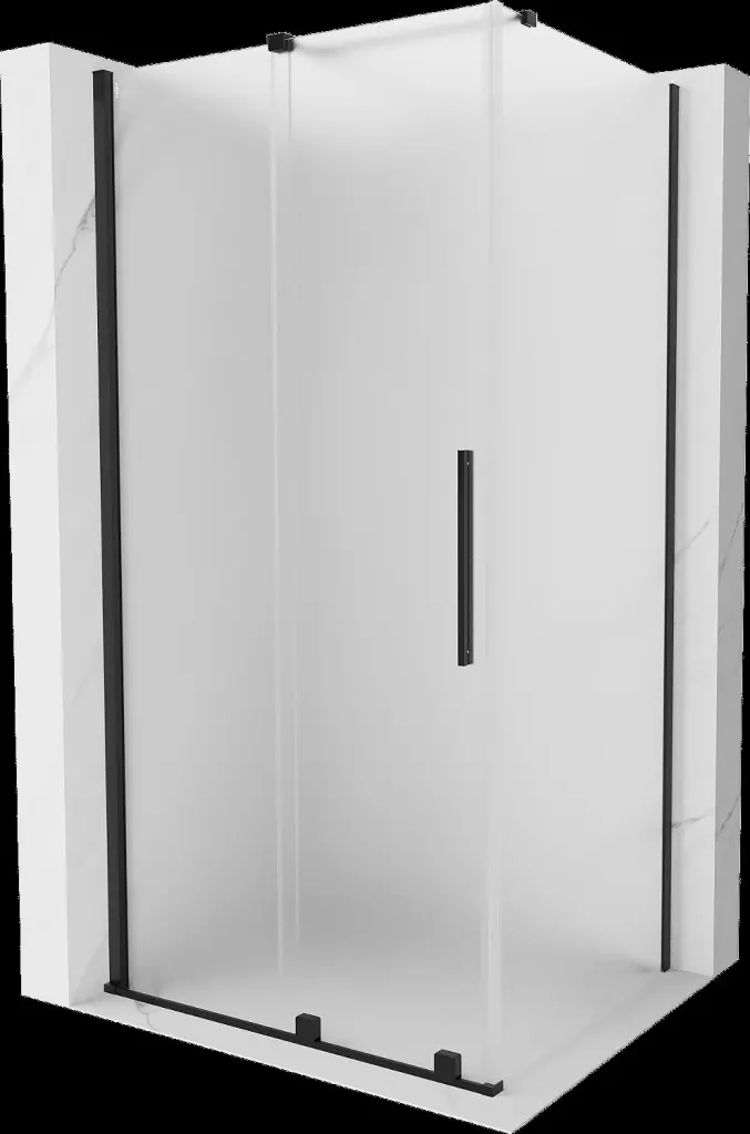 MEXEN/S Velar sprchový kout, posuvné dveře 110 x 70, dekor, černá 871-110-070-31-70