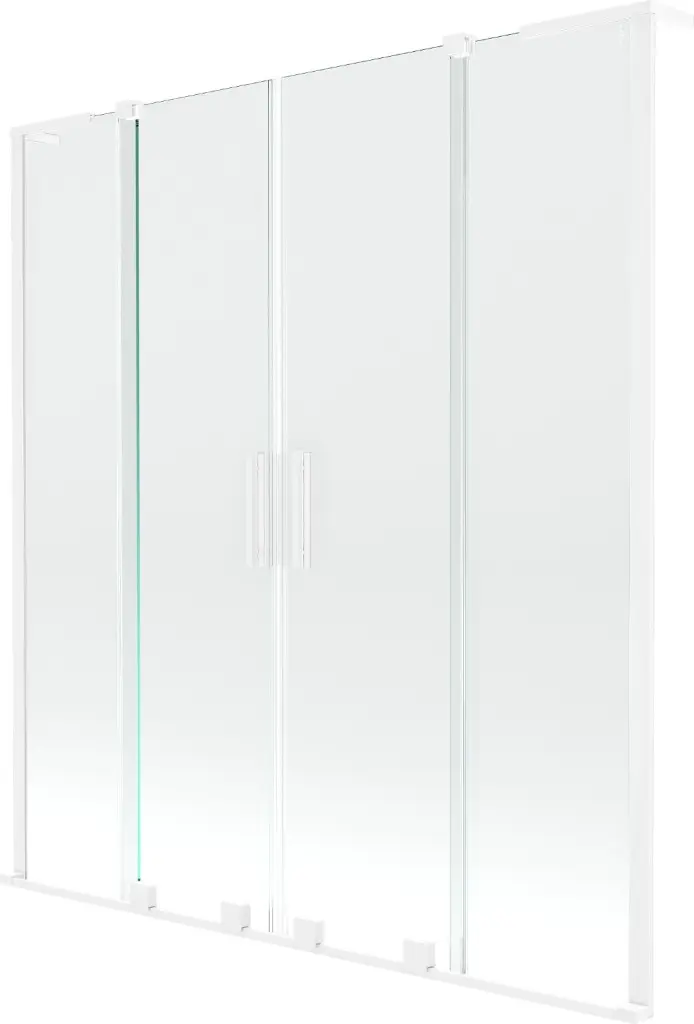 MEXEN/S Velar L Duo dvoukřídlá posuvná vanová zástěna 140 x 150, transparent, bílá 896-140-003-02-20