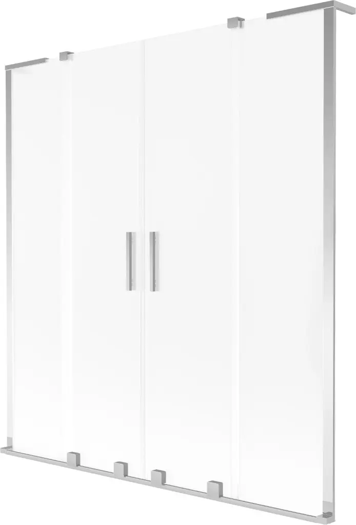 MEXEN/S Velar L Duo dvoukřídlá posuvná vanová zástěna 160 x 150, dekor, chrom 896-160-003-32-01