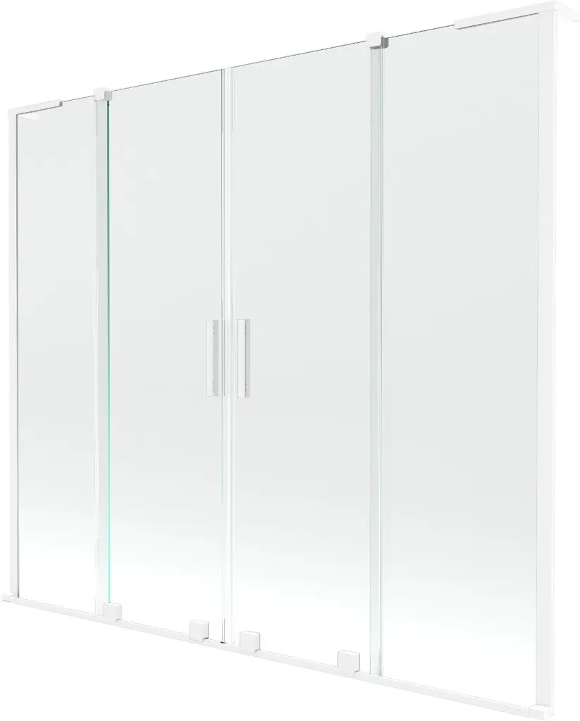 MEXEN/S Velar L Duo dvoukřídlá posuvná vanová zástěna 170 x 150, transparent, bílá 896-170-003-02-20