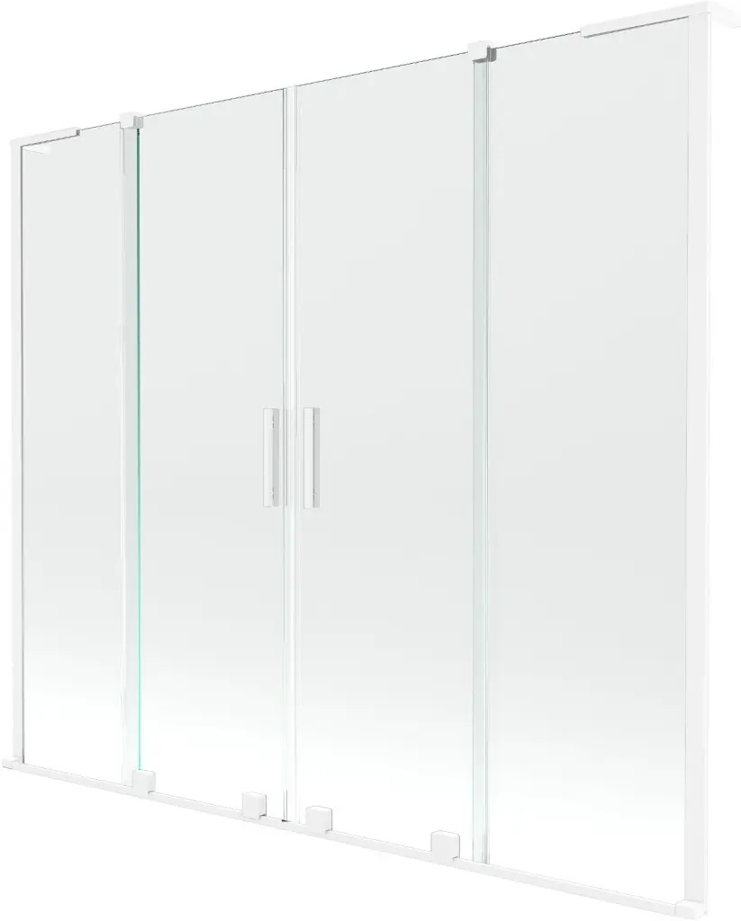 MEXEN/S Velar L Duo dvoukřídlá posuvná vanová zástěna 180 x 150, transparent, bílá 896-180-003-02-20