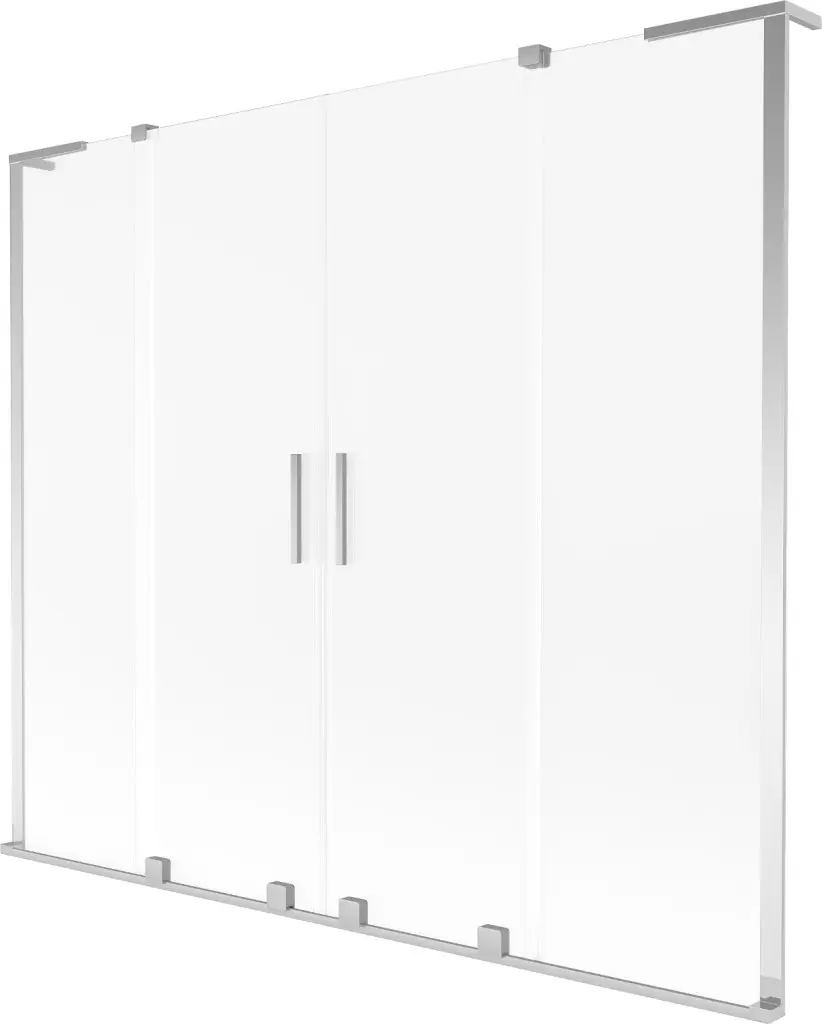 MEXEN/S Velar L Duo dvoukřídlá posuvná vanová zástěna 200 x 150, dekor, chrom 896-200-003-32-01