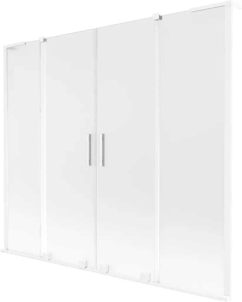 MEXEN/S Velar L Duo dvoukřídlá posuvná vanová zástěna 200 x 150, dekor, bílá 896-200-003-32-20