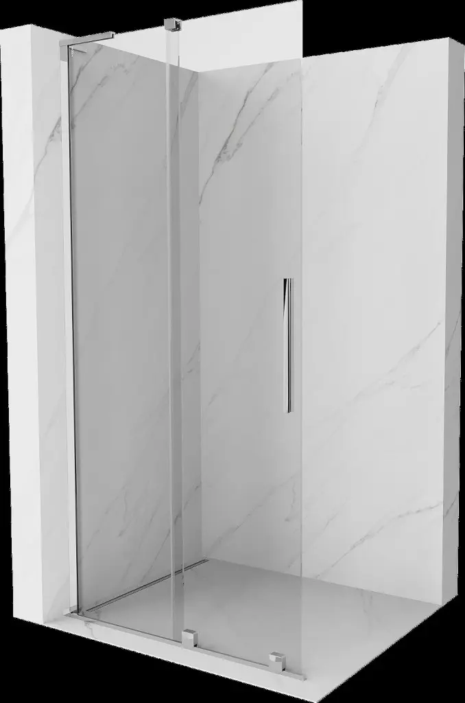 MEXEN/S Velar L Sprchová zástěna posuvná Walk-in 90 x 200, transparent 8 mm, chrom 871-090-003-03-01
