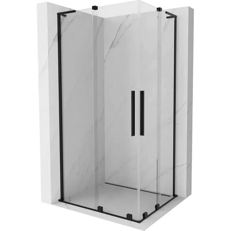 MEXEN/S Velar L Duo sprchový kout, posuvné dveře 100 x 90, transparent, černá 871-100-090-02-03-70