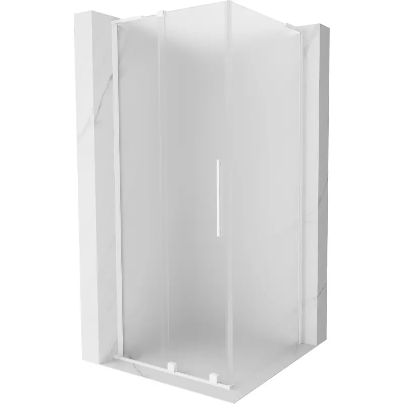 MEXEN/S Velar L sprchový kout, posuvné dveře 90 x 90, dekor, bílá 871-090-090-33-20