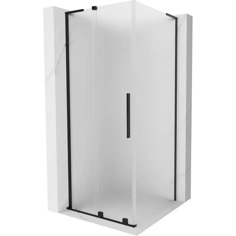 MEXEN/S Velar L sprchový kout, posuvné dveře 90 x 90, dekor, černá 871-090-090-33-70