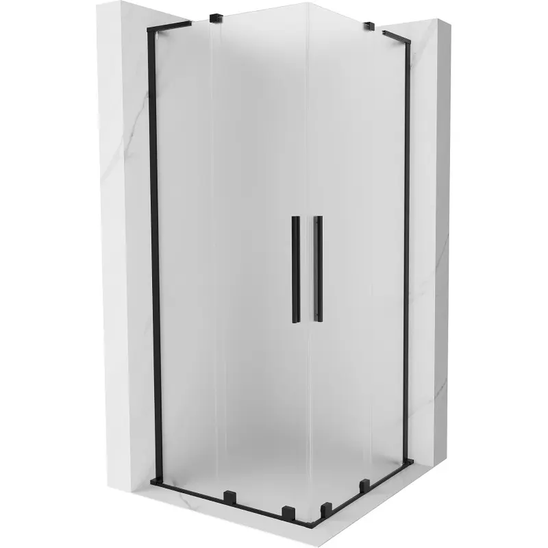 MEXEN/S Velar L Duo sprchový kout, posuvné dveře 100 x 100, dekor, černá 871-100-100-02-33-70