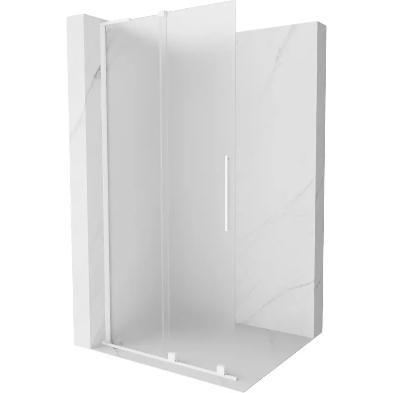 MEXEN/S Velar L Sprchová zástěna posuvná Walk-in 110 x 200, dekor 8 mm, bílá 871-110-003-33-20