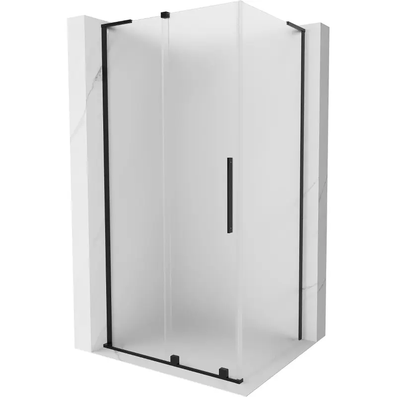 MEXEN/S Velar L sprchový kout, posuvné dveře 110 x 90, dekor, černá 871-110-090-33-70