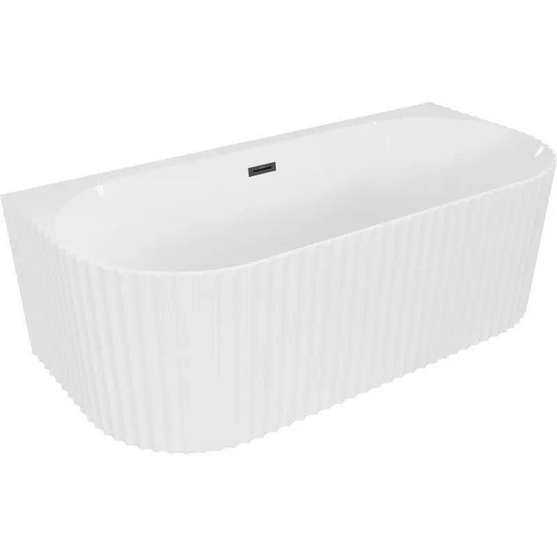 MEXEN/S Sella volně stojící vana nástěnná reliéf 170 x 80, bílá lesk, sifon a přepad černá 52711708000-70