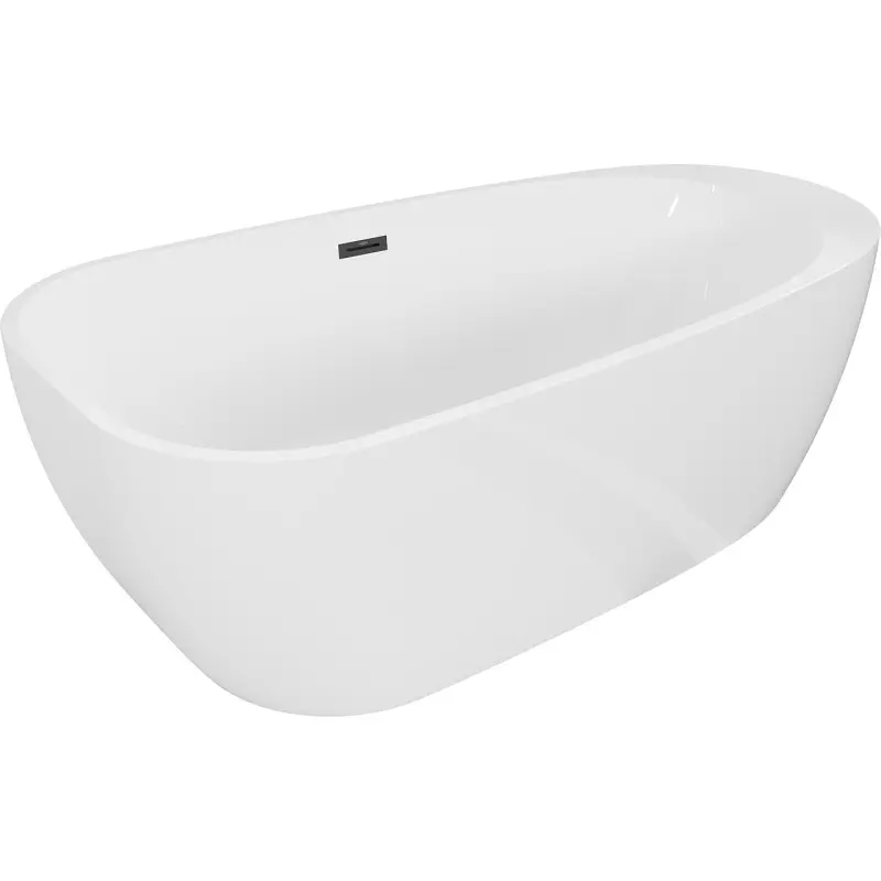 MEXEN/S Giada volně stojící vana 170 x 90, bílá lesk, sifon a přepad černá 52741709000-70