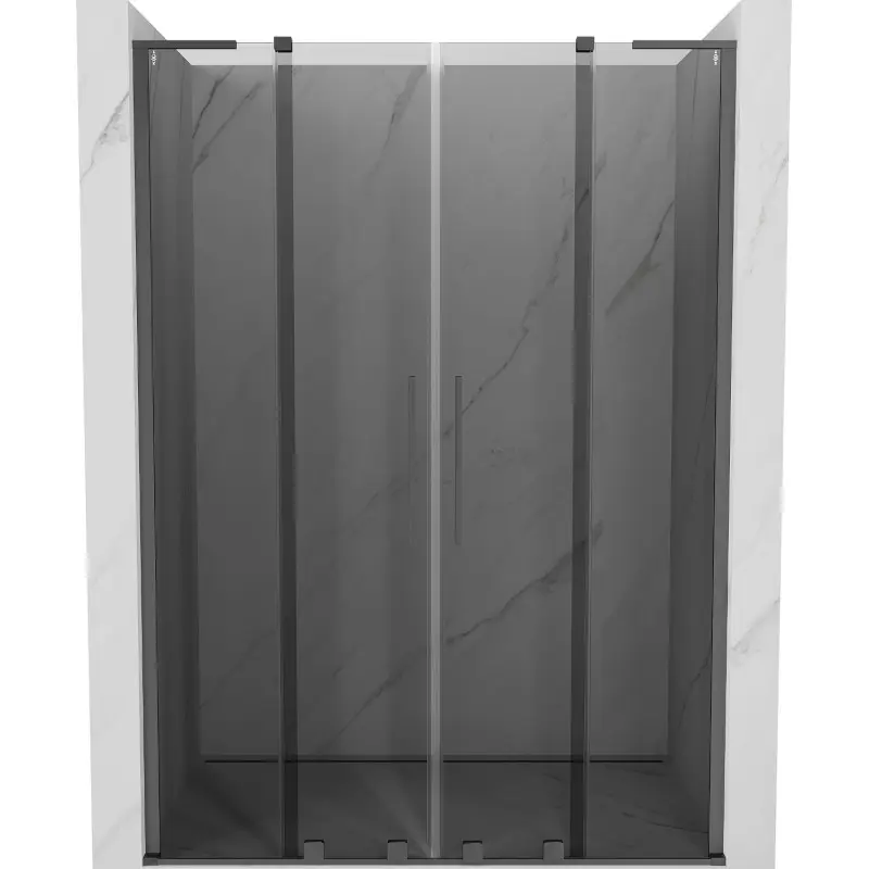 MEXEN/S Velar L Duo posuvné sprchové dveře 160, grafit, grafit metal 871-160-003-42-95