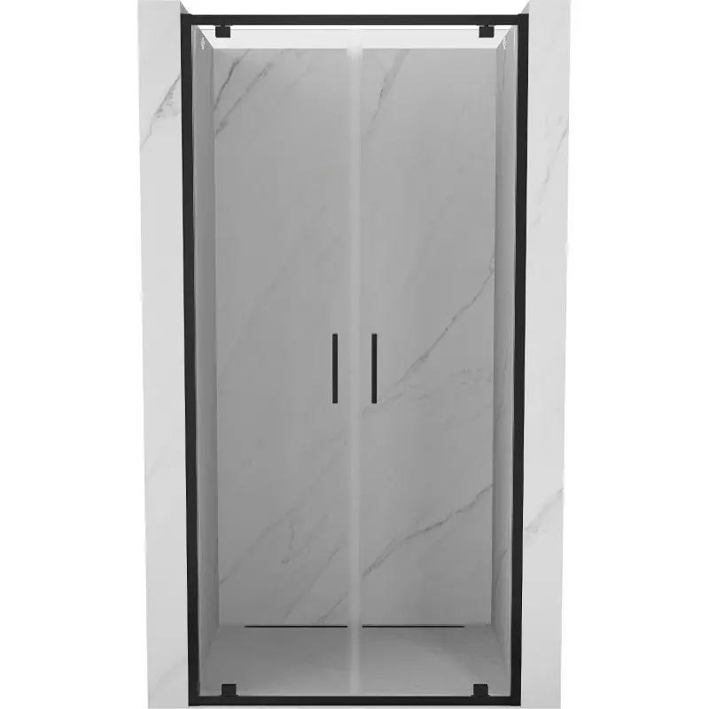 MEXEN Exo sprchové dveře křídlové 90, transparent, černá 8182-090-000-70-00
