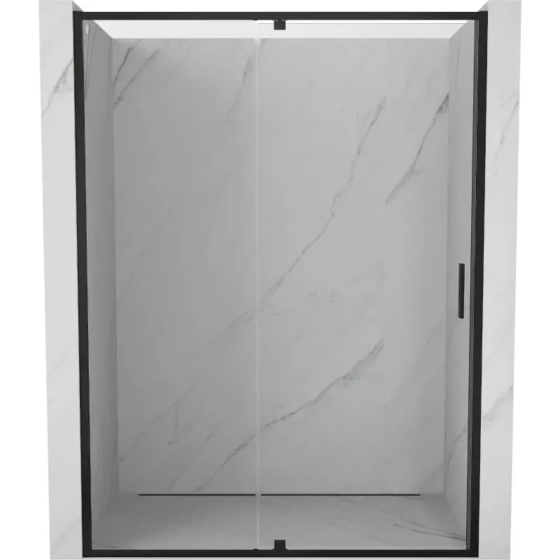 MEXEN Exo sprchové dveře křídlové 140, transparent, černá 819-140-000-70-00