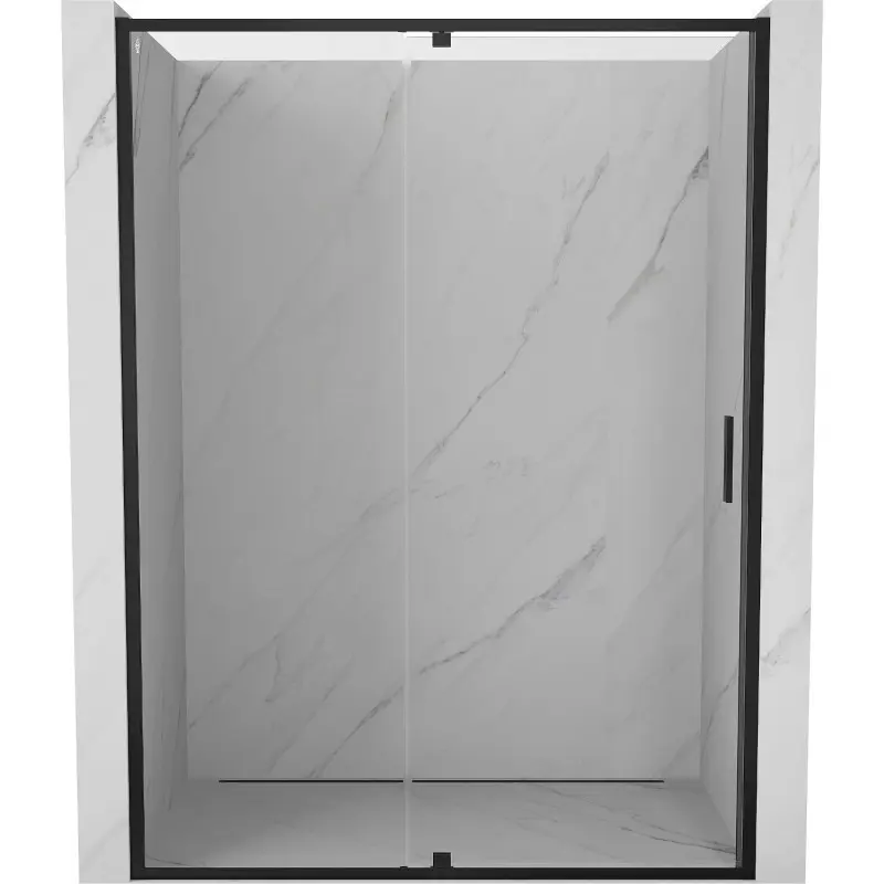 MEXEN Exo sprchové dveře křídlové 145, transparent, černá 819-145-000-70-00