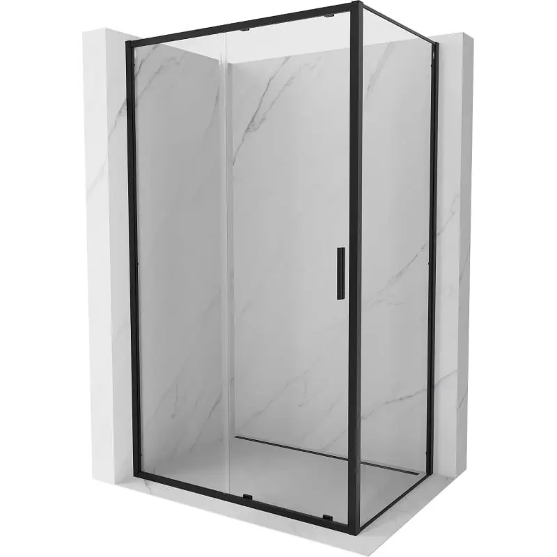 MEXEN/S Exo sprchový kout, posuvné dveře 135 x 70, transparent, černá 8151-135-070-70-00
