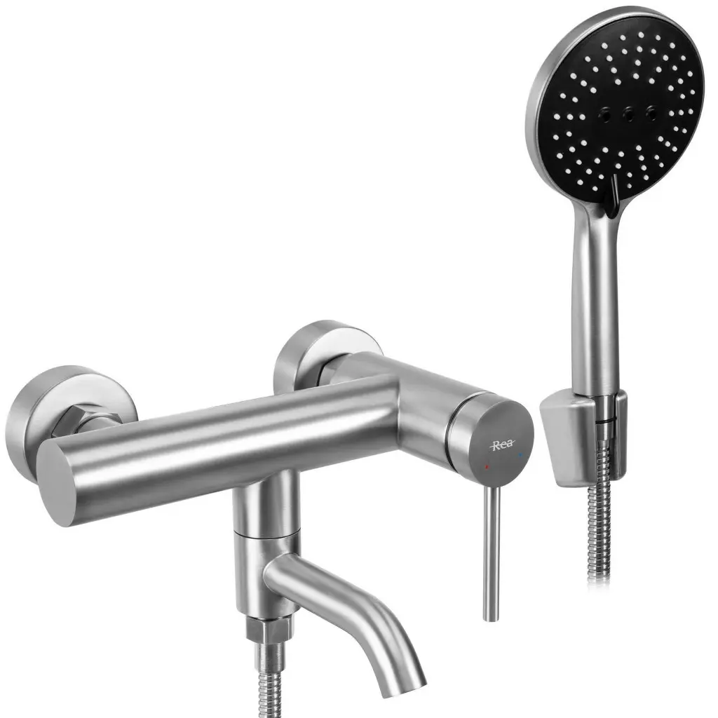 REA Vanová nástěnná baterie Clif matná Brush Nickel REA-B6874
