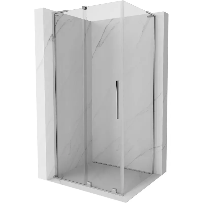 MEXEN/S Velar L sprchový kout, posuvné dveře 90 x 110, transparent, chrom 871-090-110-03-01