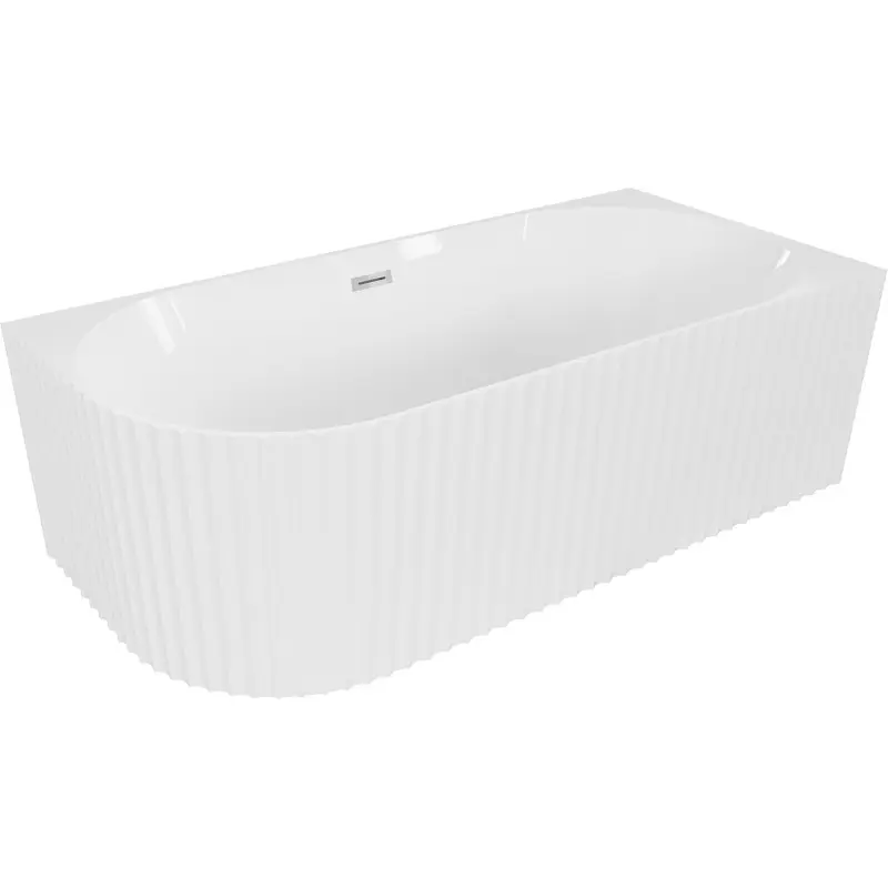 MEXEN/S Gia volně stojící rohová vana reliéf pravá 170 x 80, bílá lesk, sifon a přepad chrom 52701708000P-01