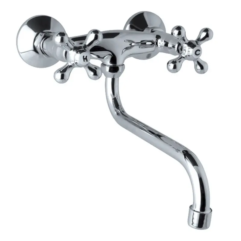 Mereo Dřezová nástěnná baterie, Retro Viktorie, 150 mm, s ramínkem trubkovým o 18 mm 200 mm CBL301