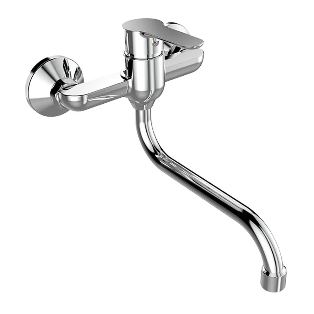 Mereo Dřezová nástěnná baterie, Zuna, 150 mm, s ramínkem trubkovým ø 18 mm 200 mm, chrom CB30101Z