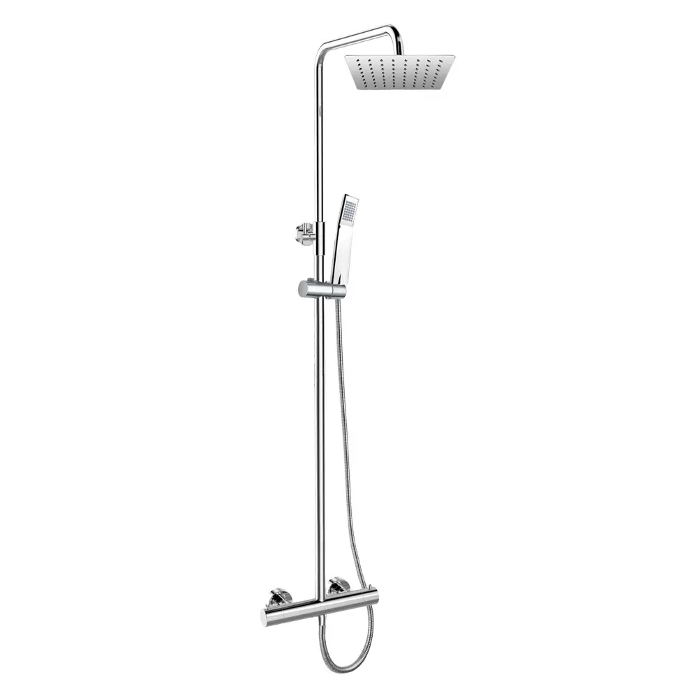 Mereo Termostatická sprchová baterie s  talířovou hranatou slim sprchou, nerez CB60104TSD