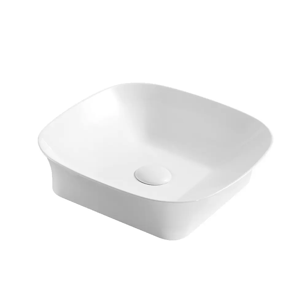 Mereo Umyvadlo na desku bez přepadu, Celie, 400x400x105 mm, čtvercové, keramické UC404011S1