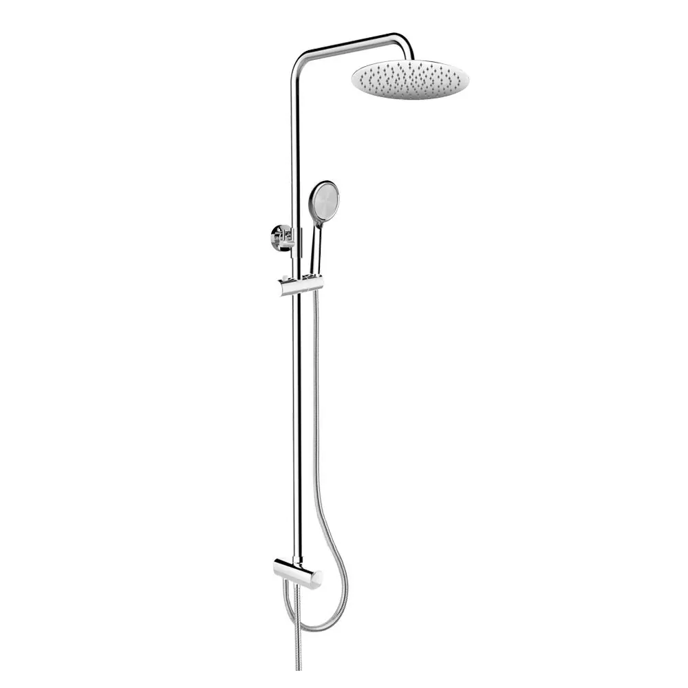 Mereo Sprchový set s tyčí, hadicí, ruční a talíř. kulatou sprchou, slim, nerez CB95001SS1