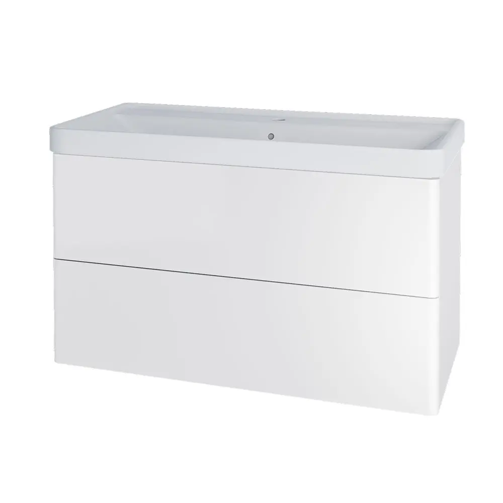 Mereo Siena, koupelnová skříňka s keramickým umyvadlem 101 cm, bílá lesk CN4121