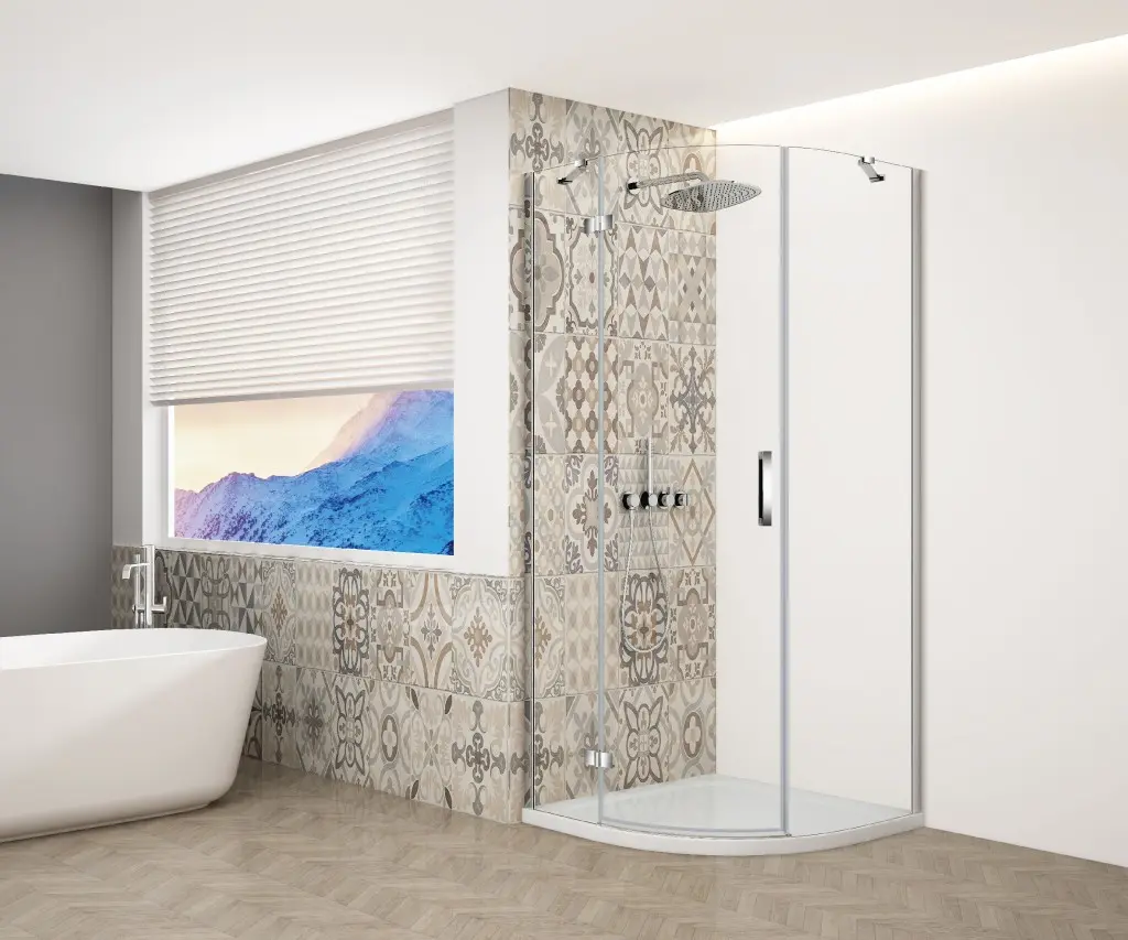 GELCO TRINITY CHROM čtvrtkruhový kout 900x900  levý, čiré sklo, GT6590CL-CH GT6590CL-CH