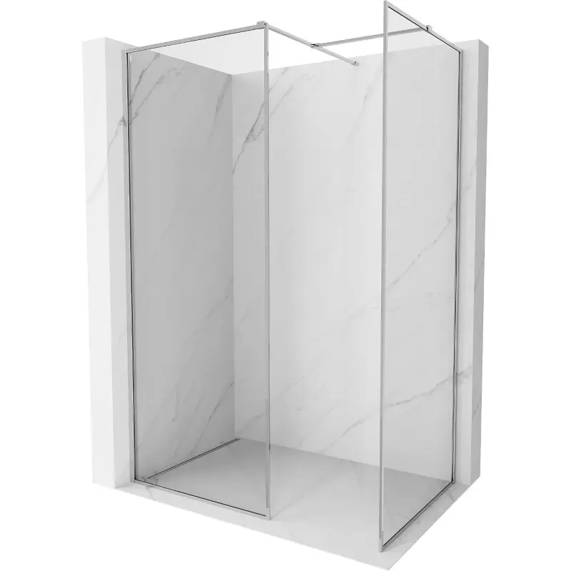 MEXEN/S Kioto-F Sprchová zástěna WALK-IN s rámem 110 x 100, transparent 8 mm, chrom 800-110-202-04-00-100