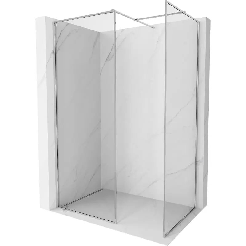 MEXEN/S Kioto-F Sprchová zástěna WALK-IN s rámem 135 x 70, transparent 8 mm, chrom 800-135-202-04-00-070