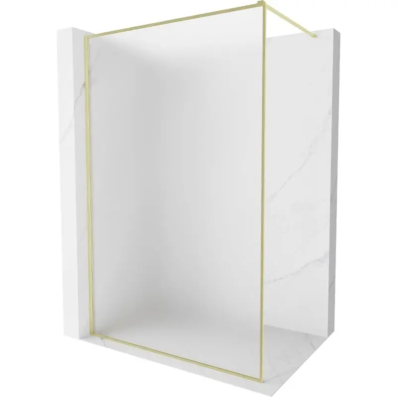 MEXEN/S Kioto-F Sprchová zástěna WALK-IN s rámem 70 x 202, dekor 8 mm, zlato kartáčovaná 800-070-104-55-30