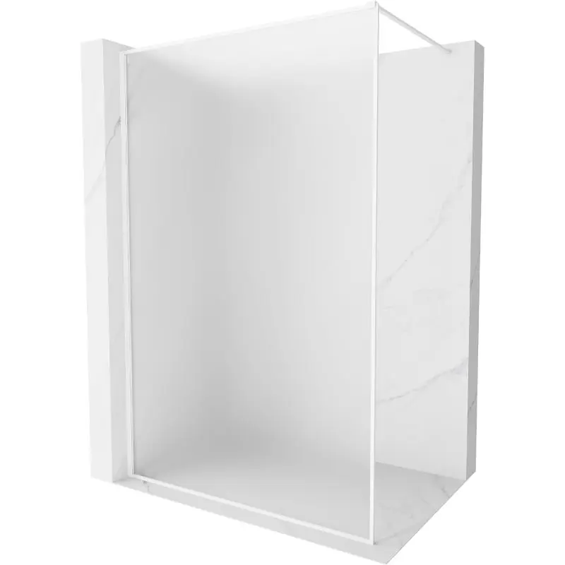 MEXEN/S Kioto-F Sprchová zástěna WALK-IN s rámem 110 x 202, dekor 8 mm, bílá 800-110-104-20-30