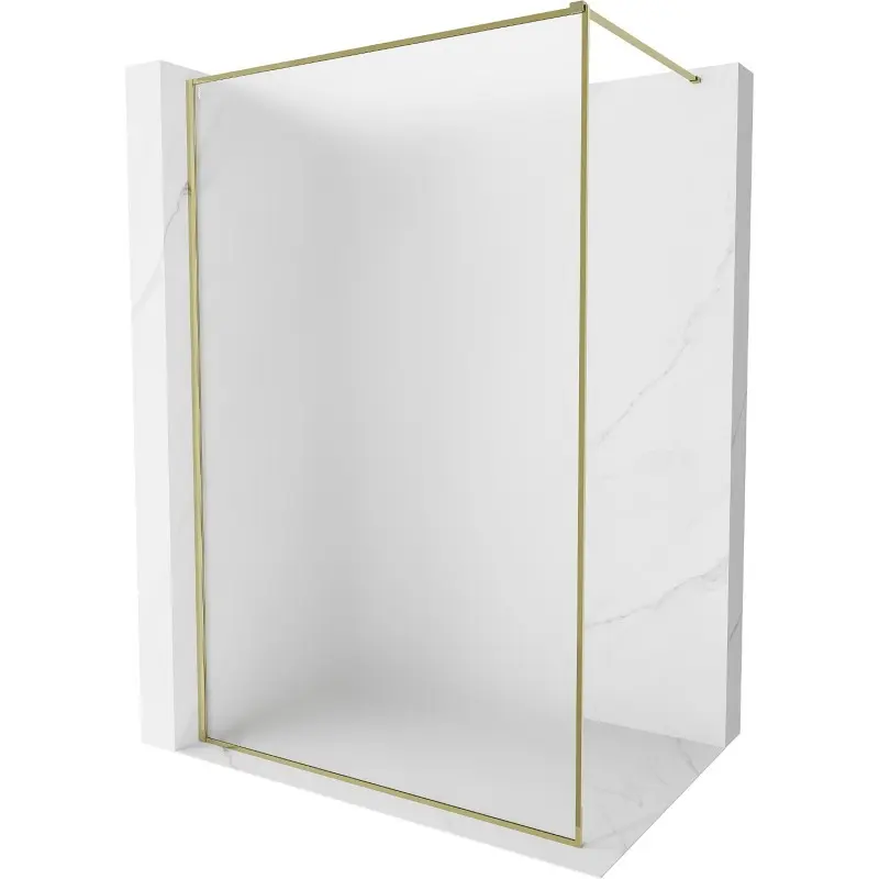MEXEN/S Kioto-F Sprchová zástěna WALK-IN s rámem 140 x 202, dekor 8 mm, zlato 800-140-104-50-30