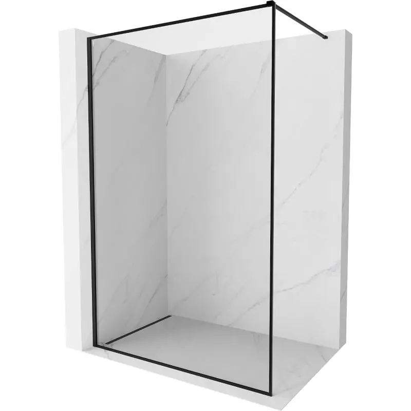 MEXEN/S Kioto-F Sprchová zástěna WALK-IN s rámem 145 x 202, transparent 8 mm, černá 800-145-104-70-00