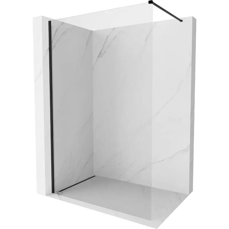 MEXEN/S Kioto-X Sprchová zástěna WALK-IN 110 x 200, transparent 10 mm, černá 800-110-101-70-00-X