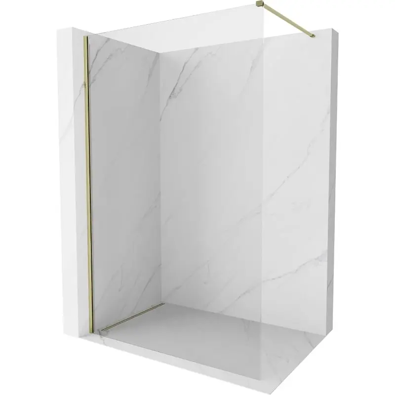 MEXEN/S Kioto-X Sprchová zástěna WALK-IN 120 x 200, transparent 10 mm, zlato 800-120-101-50-00-X