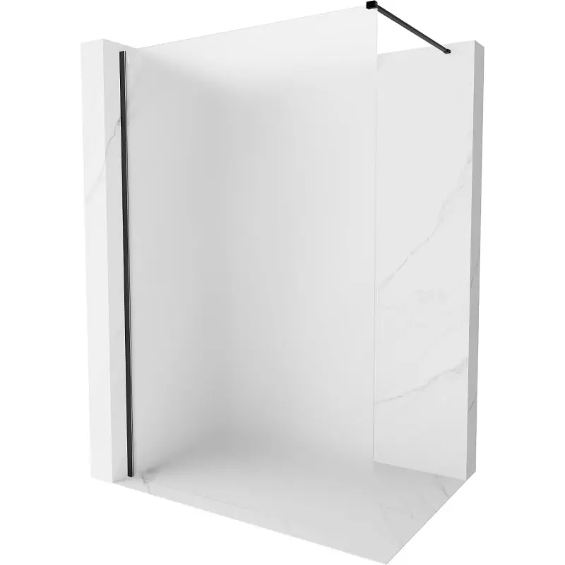 MEXEN/S Kioto-X Sprchová zástěna WALK-IN 120 x 200, dekor 10 mm, černá 800-120-101-70-30-X