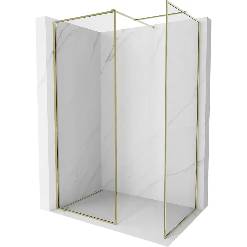 MEXEN/S Kioto-F Sprchová zástěna WALK-IN s rámem 170 x 120, transparent 8 mm, zlato 800-170-202-04-50-120