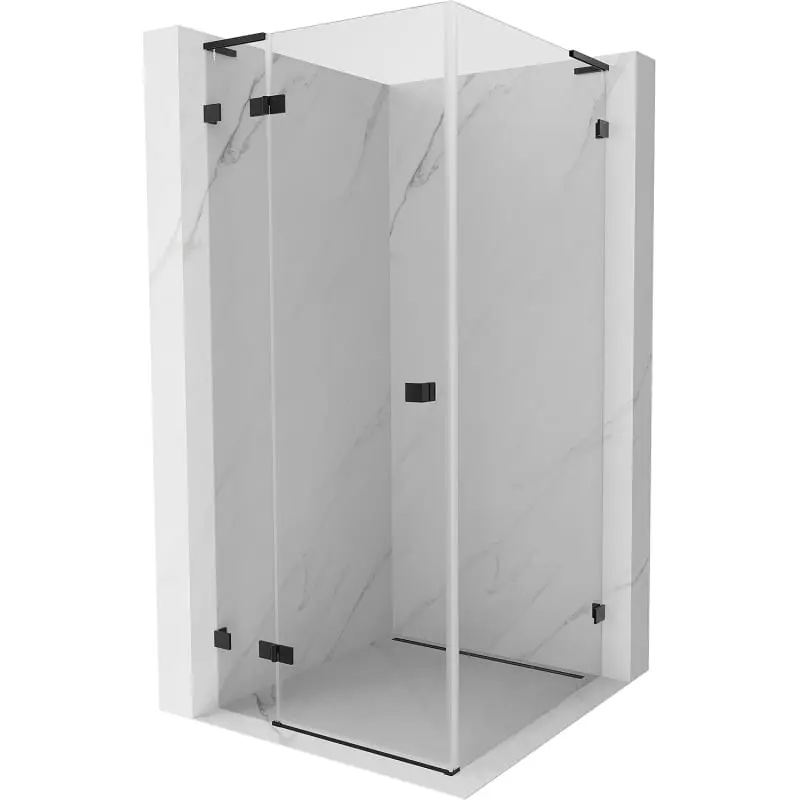 MEXEN/S Lunar L sprchový kout dveře křídlové levá 90 x 90, transparent, černá 834L-090-090-70-00-L