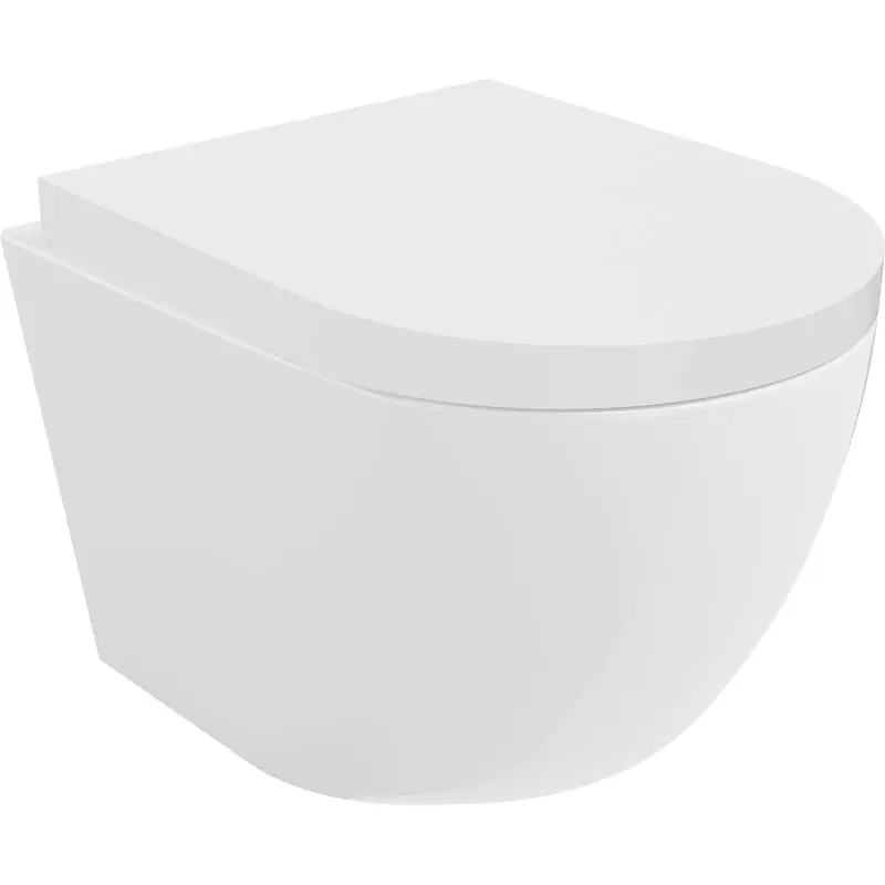 MEXEN/S Lena Závěsná WC mísa Rimless Tornado včetně sedátka s slow, duroplast, bílá lesk 30220200T