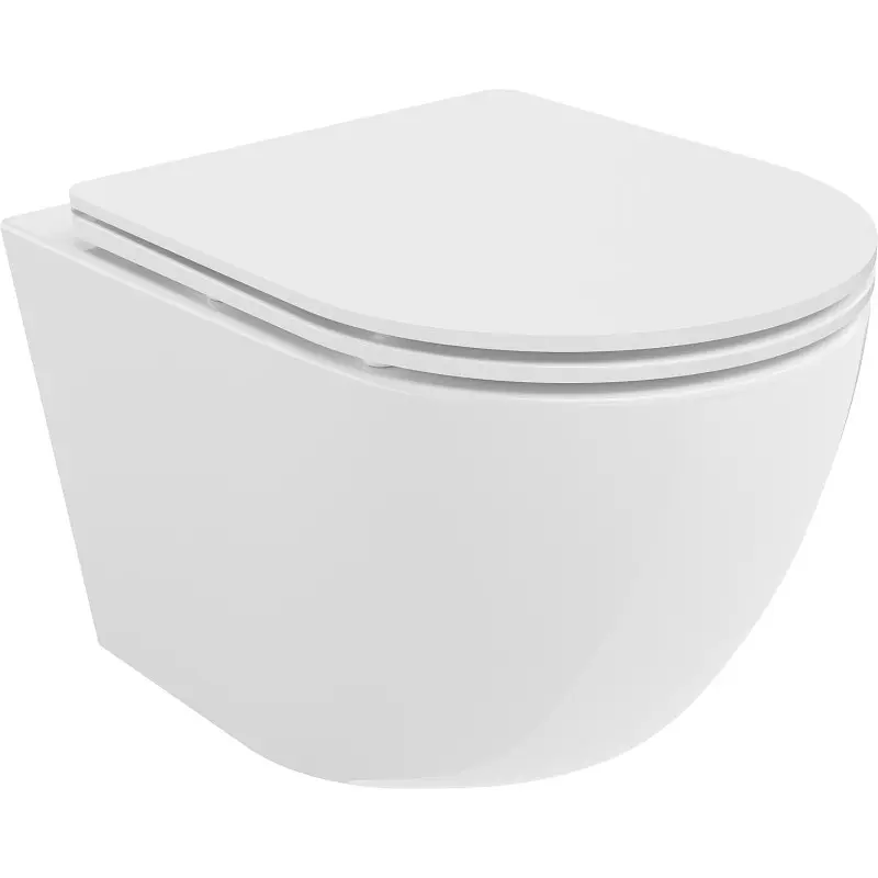 MEXEN/S Lena Závěsná WC mísa Rimless Tornado včetně sedátka s slow slim, duroplast, bílá lesk 30220300T