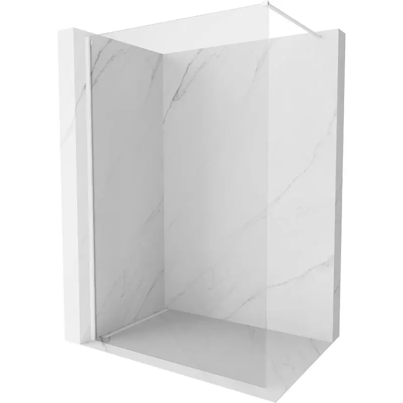 MEXEN/S Kioto-X Sprchová zástěna WALK-IN 100 x 200, transparent 10 mm, bílá 800-100-101-20-00-X